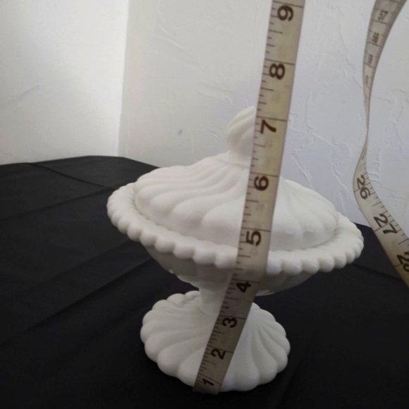 Vintage White Glass Candy Dish - Picture 7 of 8